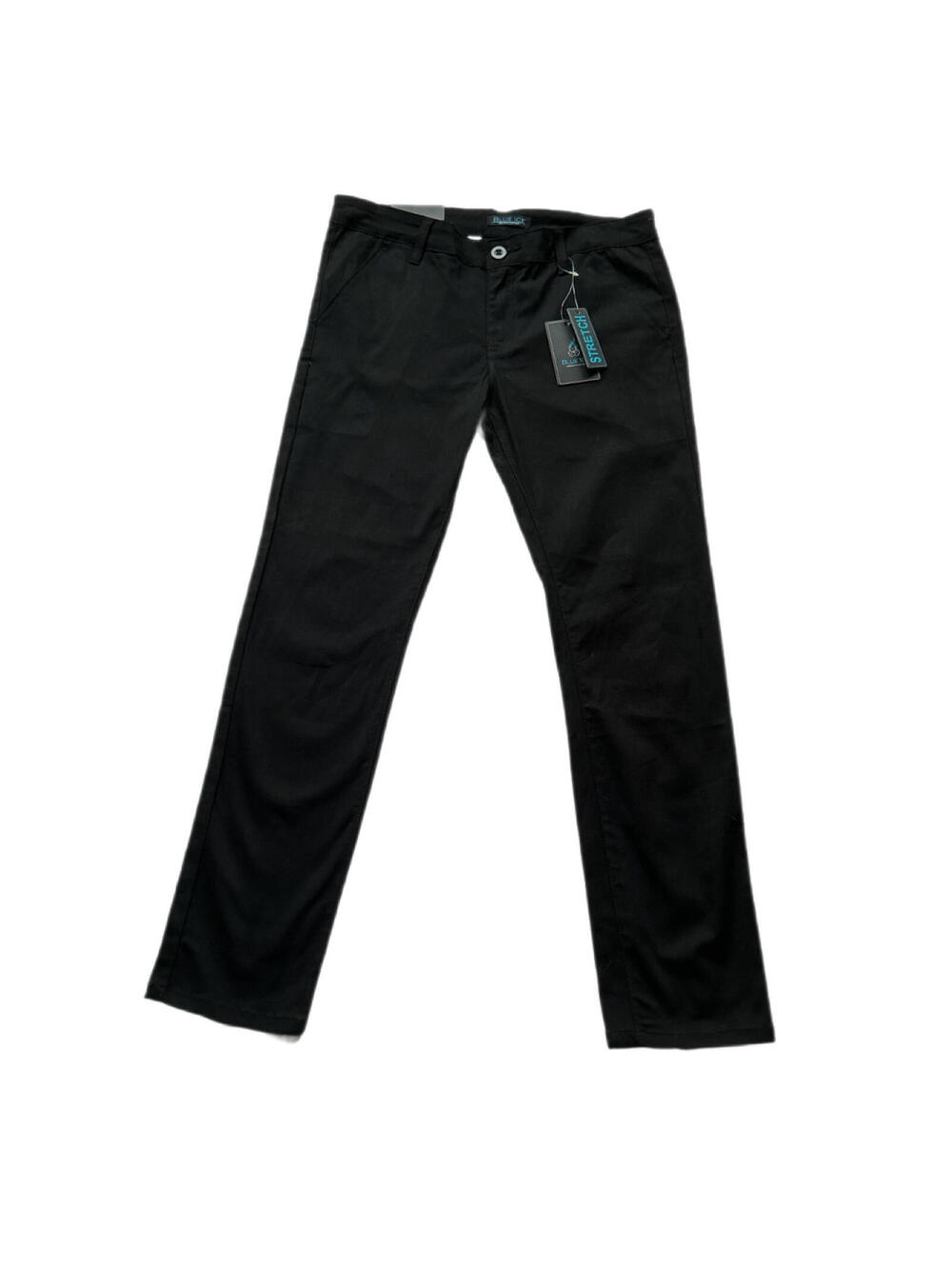 Blue Ice Men's Black Stretch Chino Pants Size 32 NWT Premium Slim Fit Slacks